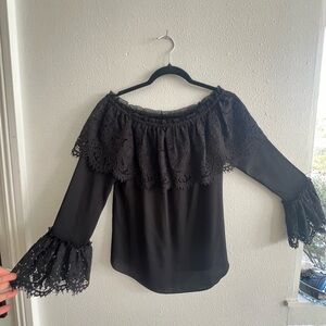 Black off the shoulder top